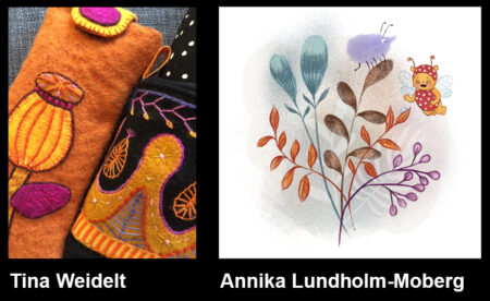 Tina Weidelt & Annika Lundholm-Moberg – ”Färglek – nål möter pensel”